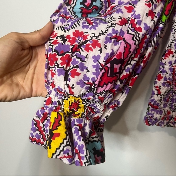 RHODE ALICIA PRINTED PAISLEY BLOUSE SIZE - Picture 9 of 12